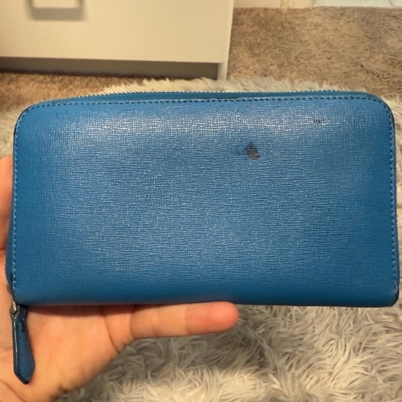 Fendi, monster strass, blue with face zip around wallet, small marks - Picture 3 of 8